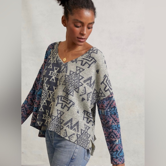 Anthropologie Pilcro Moira v-neck Pullover cotton blend XS - Picture 2 of 6